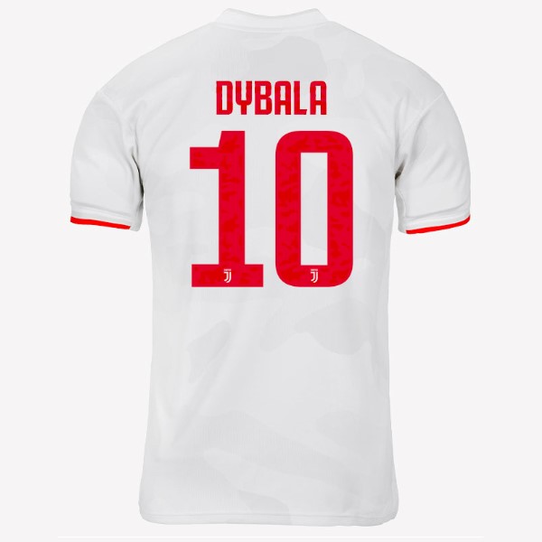 Maillot Football Juventus NO.10 Dybala Exterieur 2019-20 Gris Blanc